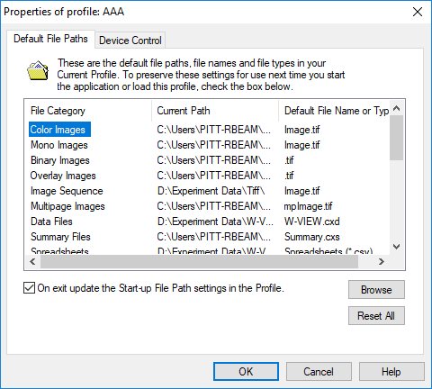 Default File Paths